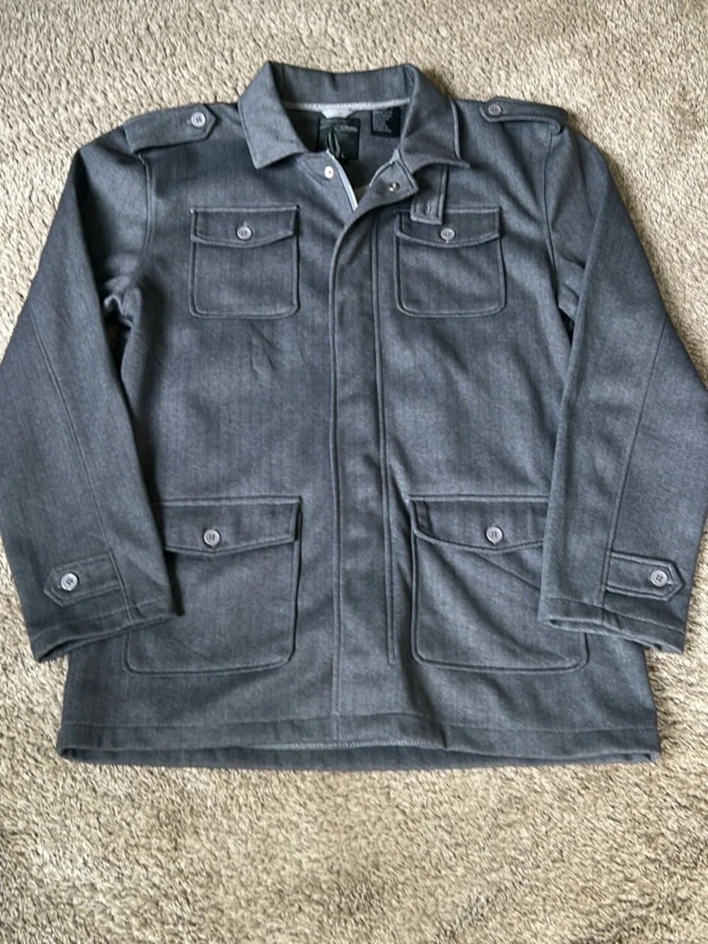 Eton Charcoal Gray Military Field Jacket